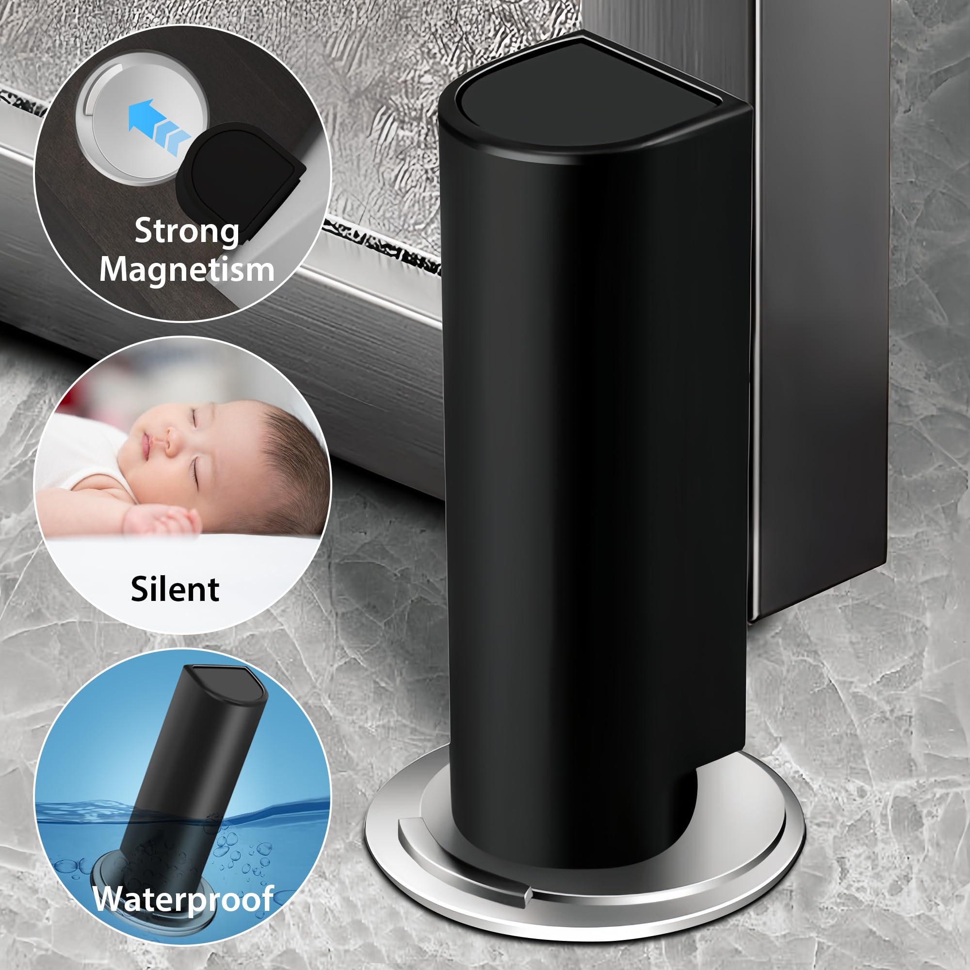 Tope de puerta súper magnético para herrajes para el hogar, oficina y muebles: protector de pared y parachoques para puerta oculta