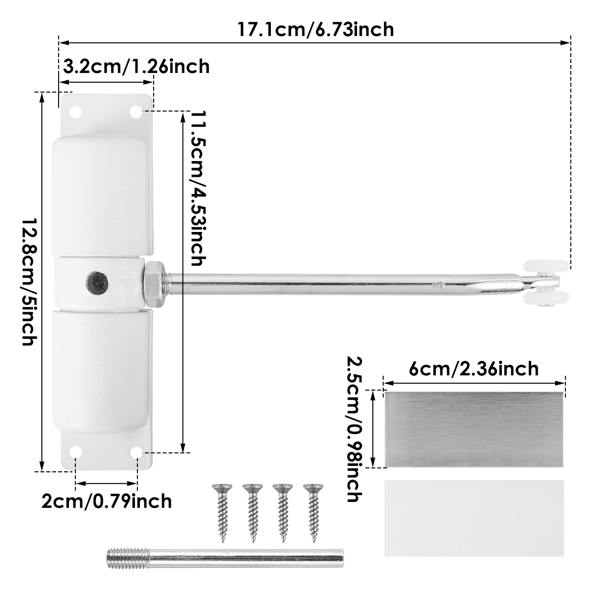 Automatisk dørlukker metal sikkerhedsfjeder dørlukker fjeder justerbar lukker holdbar konverter hængslet dør til selvlukkende dør