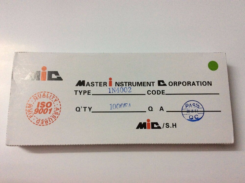 Brand 1N4002 1N-4002 1N 4002 DO-41 1A 100V MIC DIP Rectifier Diode IN4002 1000pcs/box