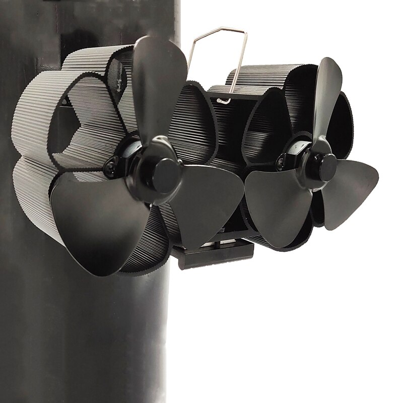 Ventilador de chimenea con 8 aspas, ventilador de estufa de leña, ventilador de estufa de leña, Motor doble para un espacio Ultra pequeño