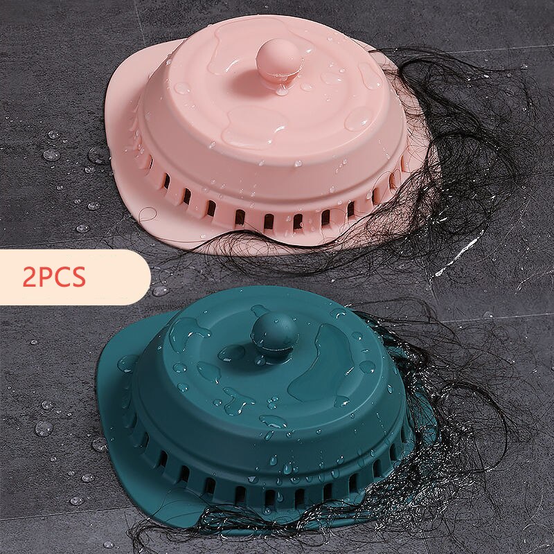Juego de filtro de Gel de sílice para fregadero de baño, cubierta de drenaje de suelo de ducha Universal, evita la obstrucción del cabello, desodorante, accesorios de cocina: 2 style set