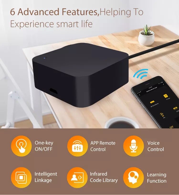 Wifi IR Remote Control Tuya Smart Life APP Voice Control Infrared Universal IR Remote Smart Home Automation Alexa Google Home