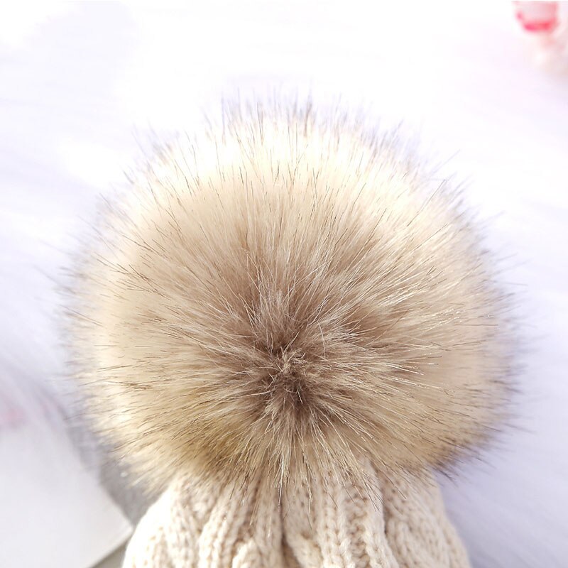 Pompom Baby Hoed Winter Dikke Warme Gebreide Beanie Hoeden Voor Baby Jongens Meisjes Bonnet Peuter Kids Effen Kleur Pasgeboren Cap