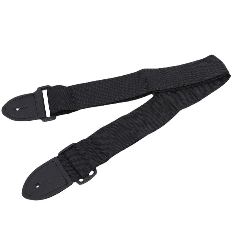 Sort justerbar guitarrem til ukulele, bas, akustisk elektrisk guitar, sort, justerbar nylon, guitarremme til ukulele, bas, akustisk elektrisk guitartilbehør