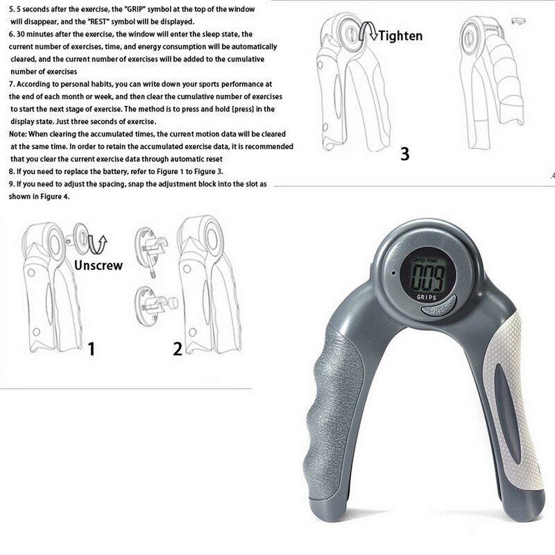 Dynamomètre à main poignée puissance Force mètre main Force puissance 121lb / 55kg