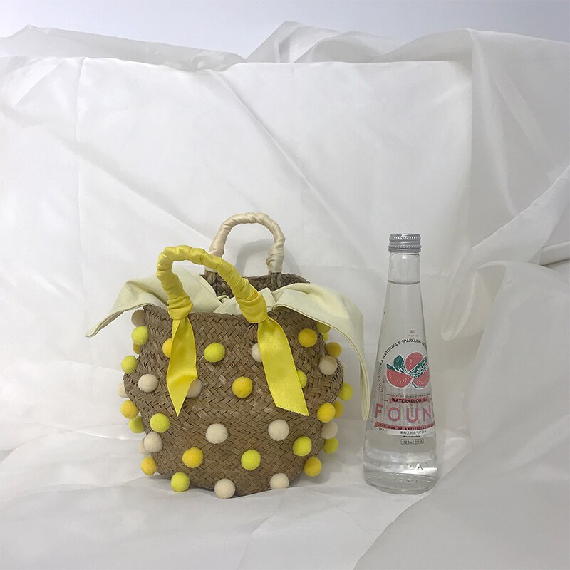 Bolso playero para vacaciones de verano para mujer, cosido a mano, con perlas, tejido de paja, bolsas con diamantes,