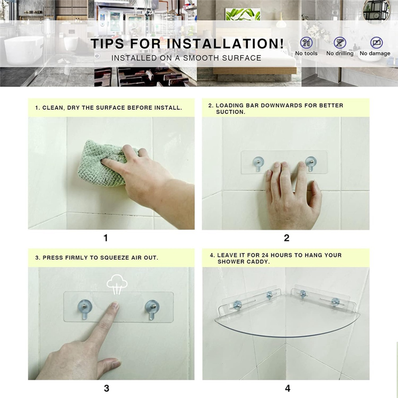 ABKW-2Pcs estante esquinero flotante triangular estante de almacenamiento de montaje en pared para estantes de baño para cocina dormitorio