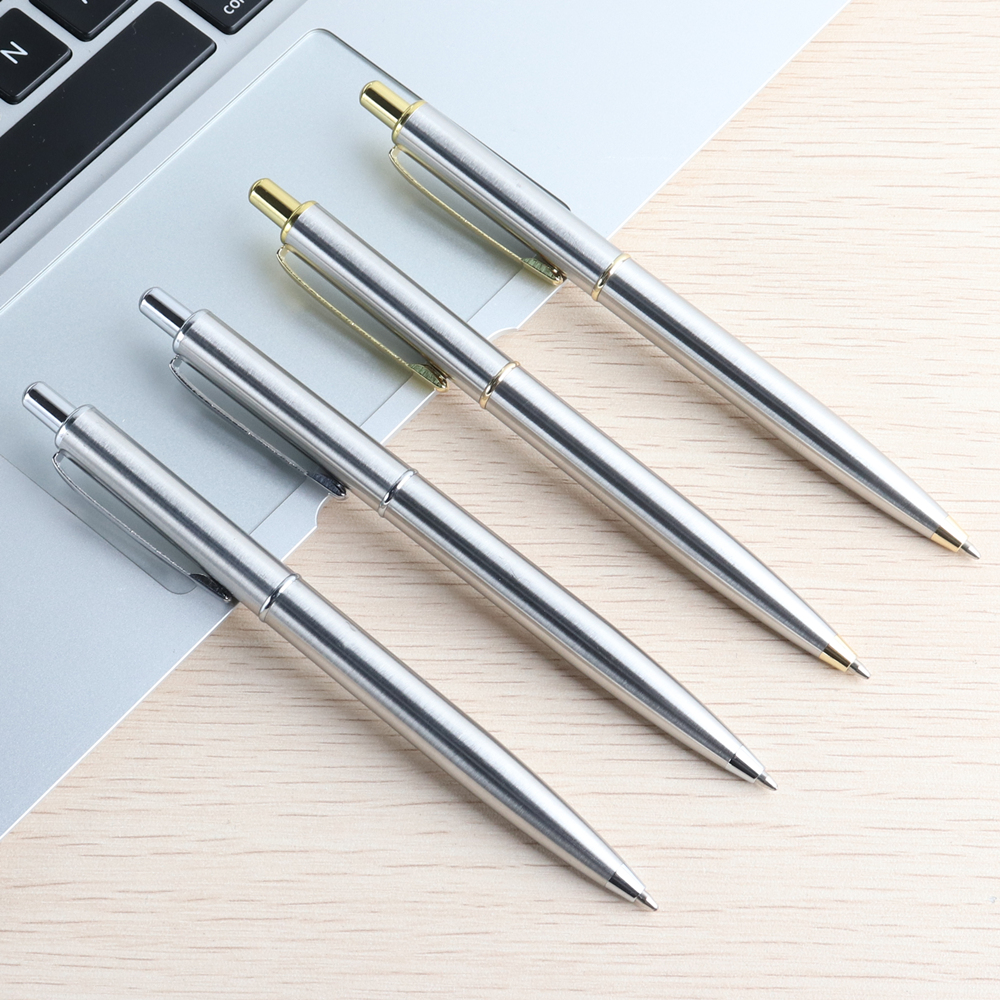 Luxury Metal Ballpoint Pen Writing 0.7mm Black Blue Ink Ball Point Pens Stationery School Office Supplies Business