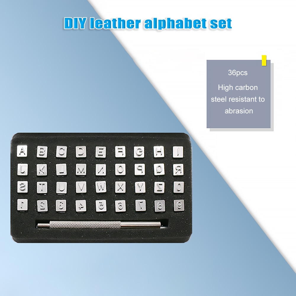 36 Pcs Alphabet Leather Stamping Printing Punch Tool English Letters Metal Stamp Set Leather Tools Leather Craft Alphabet Stamps