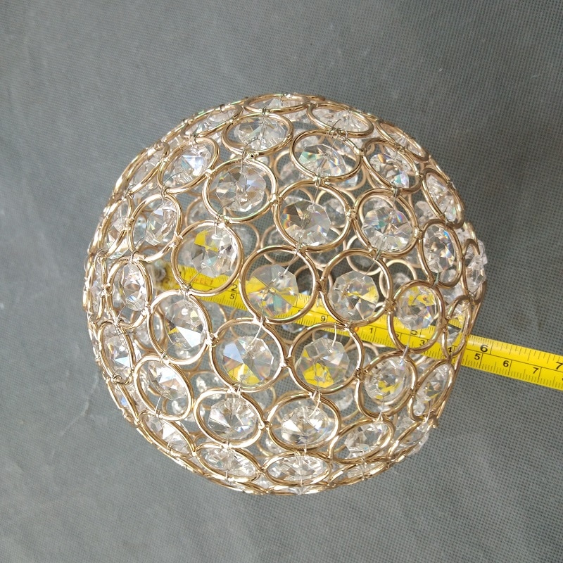 Creative150mm-Pantalla de alambre de metal dorado/plateado con cuentas octogonales de 14mm para lámpara de mesa, lámpara colgante DIY