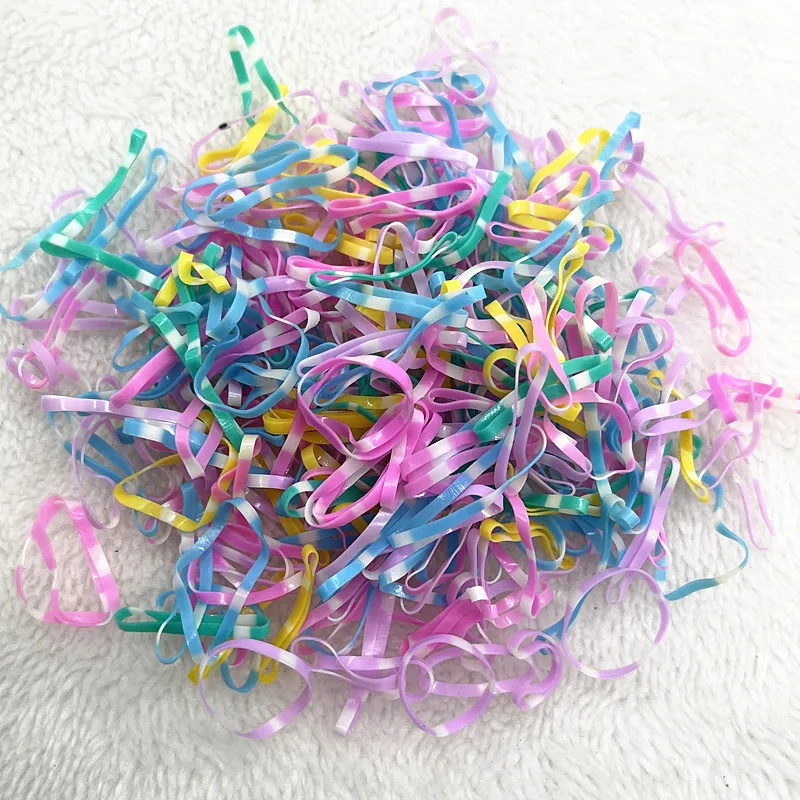 200pcs--1000pcs Colourful Rubber Ring Disposable Elastic Hair Bands Ponytail Holder Rubber Band Scrunchies Kids Hair Accessories: Copper / 15mm