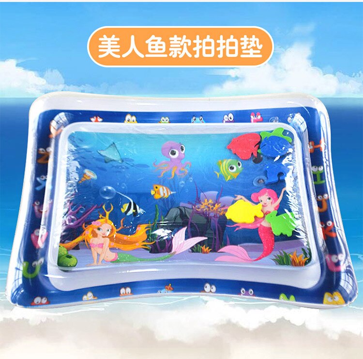 Baby Water Mat Pat Pad Spray Inflatable Different Patterns Water Cushion Marine Life Mat Ice Music Water Accessories: Mermaid 61x51CM