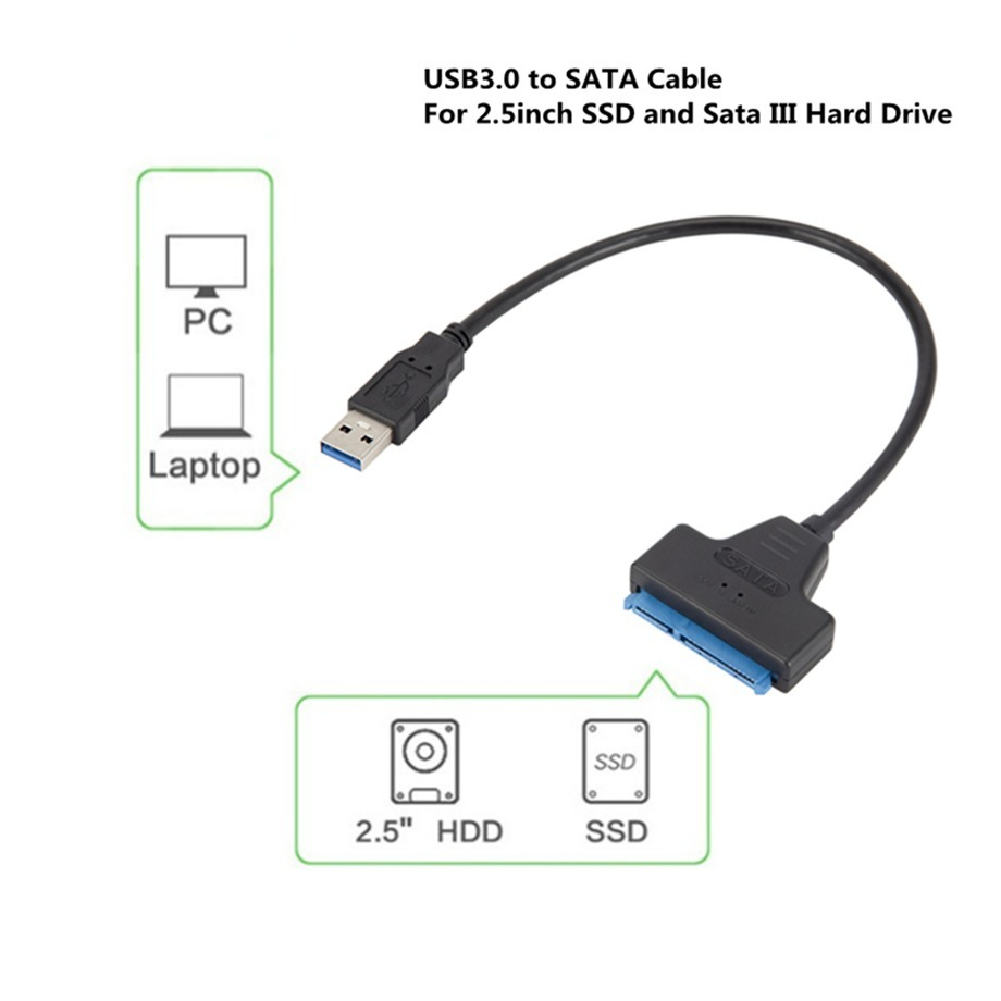 Usb 3.0 Naar Sata Adapter Sata Naar Usb 3.0 Kabel Tot 6 Gbps Ondersteuning 2.5 Inch Externe Hdd Ssd harde Schijf 22 Pin Sata Iii Kabel