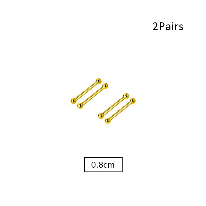 Mini boucles d'oreilles invisibles pour femmes, 2 pièces, clous de nez, épingles, Piercing, os, corps, bijoux: 4