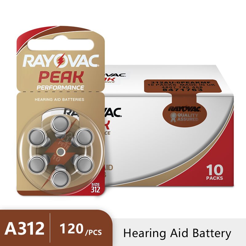 120 Pcs Rayovac Piek Gehoorapparaat Batterijen A13 PR48 ZA13 A312 PR41 ZA312 10A PR70 ZA10 Zinc Air Batterij Voor hoortoestellen: A312 120PCS