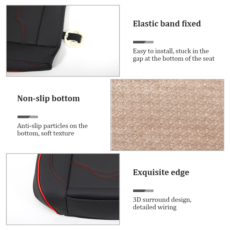 Vier Seizoenen Universele Autostoel Cover Set Pu Leer Ademend Zitkussen Protector Anti-Slip Past Voor 99% Auto auto Goederen