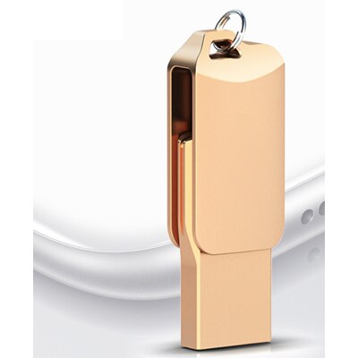 360 Rotation Pendrive OTG Type C 32GB 16GB 128GB USB Flash Drive Type C For Smart Phone Tablet 64GB Pen Drive For Android Phone: 64GB / TCV8 Rose Gold