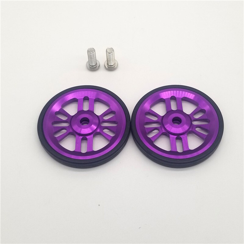 easywheel for Brompton bike folding bicycle easy wheel aluminum CNC processing ultralight: purple