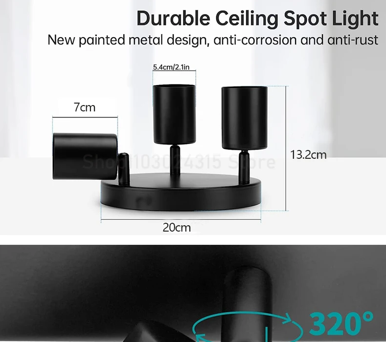 Dæmpbar led  gu10 spotlight tøjbutik baggrundsvægspotlight 7w 12w stilampe overflademonteret loftspotlight  ac 220
