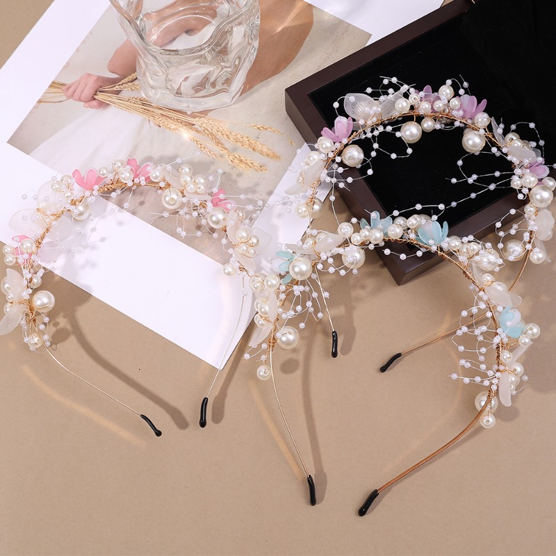White Flowers Headband Bridal Wedding Hair Accessories Girls Dress Garland Princess Crown Hairband Hair Jewelry