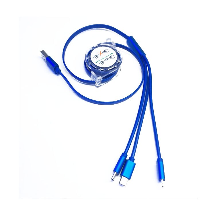 3 in 1 USB Ladekabel Typ-c Für iPhone 6 7 8X11 Profi Samsung LG Xiaomi redmi Huawei Android Telefon Ladegerät Draht strecken1M: blau