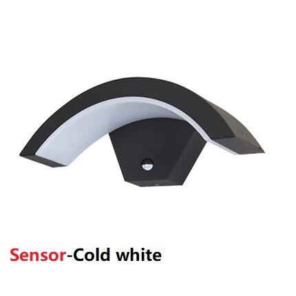 Moden Waterdichte Led Veranda Blaker Wandlampen Outdoor IP65 Motion Sensor Lamp Landschap Spotlight Balkon Gang Tuin Decor: SensorCool White