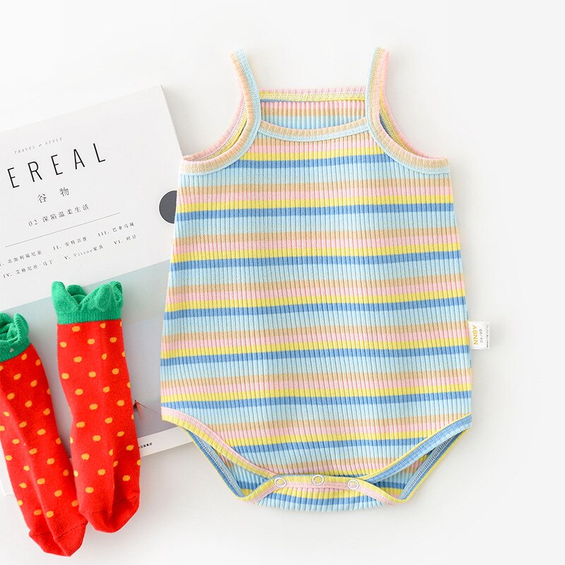 MILANCEL baby kleidung mädchen bodys sommer baby jungen kleidung ärmelloses kleinkind mädchen kleidung streifen kleinkind jungen ein stück: blue / 24M