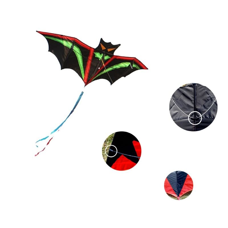 1.9 M/6.23ft 1.9 M/6.23ft Cartoon Vleermuis Vliegers Frp Hars Staaf Vliegende Sport Strand Ripstop Nylon Kitesurf kinderen Familie Outdoor