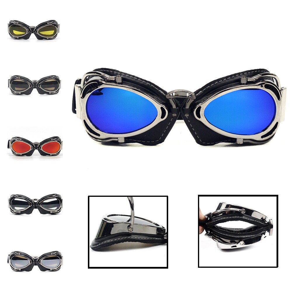 Gafas de motociclista para hombre, lentes de protección para casco de motocicleta, 6 colores, Retro, Vintage, para Harley, Bobber, Chopper