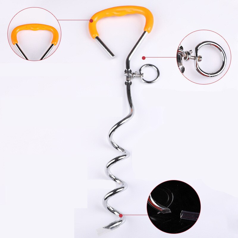 Steel Basics Tie-Out Cable and Fixed Pile Sets for Dogs Outdoor Thick Steel Wire Rope Belt for Large Dogs Training Chain Leashes