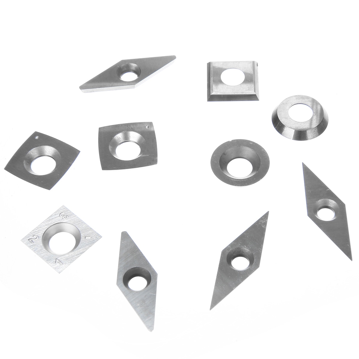 10 stk hårdmetalindsatser sæt sølv diamant cementeret træ drejeværktøj tilbehør