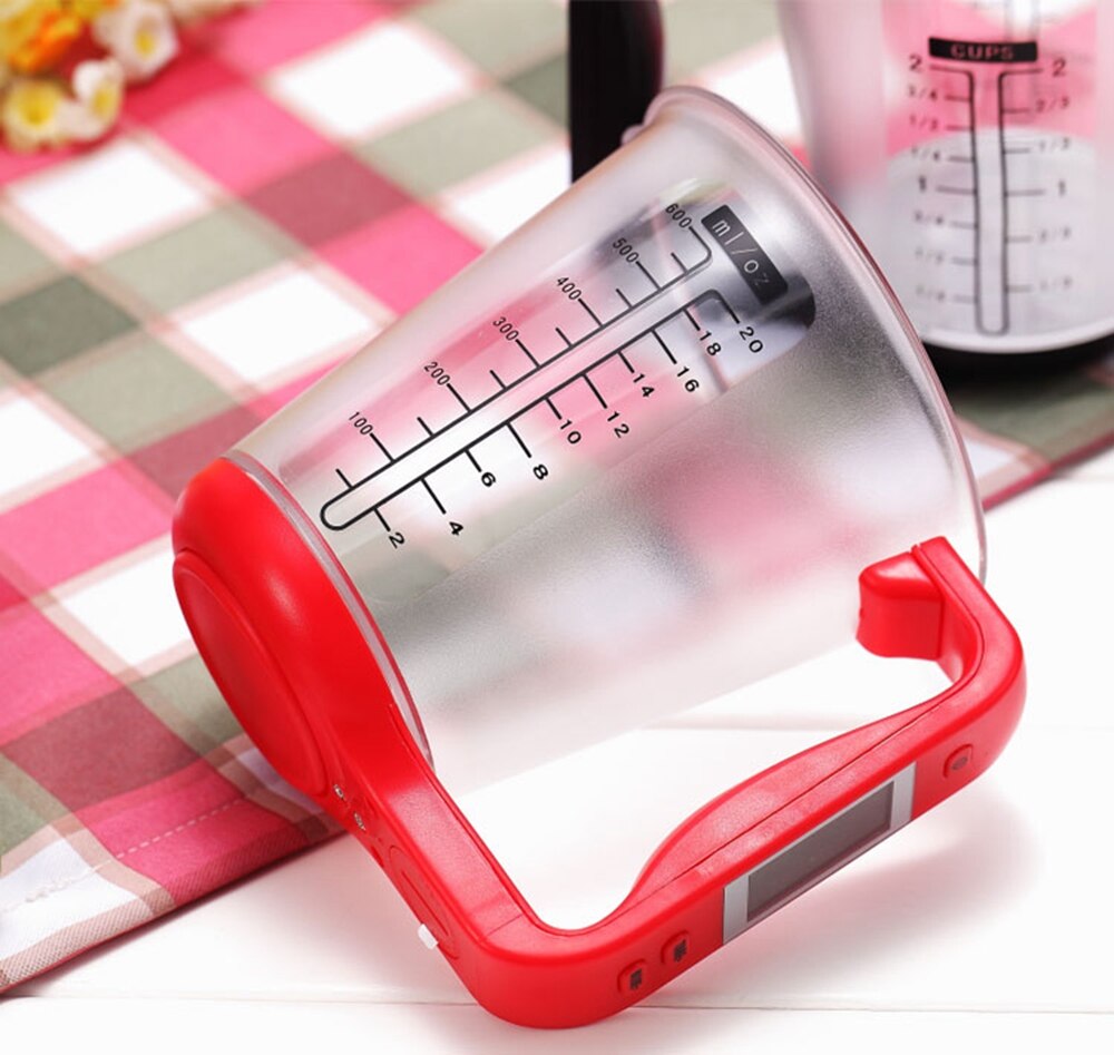 Digital Cup Scale Electronic Measuring Household Jug Scales with LCD Display Temp Measurement Measuring Cups Tools