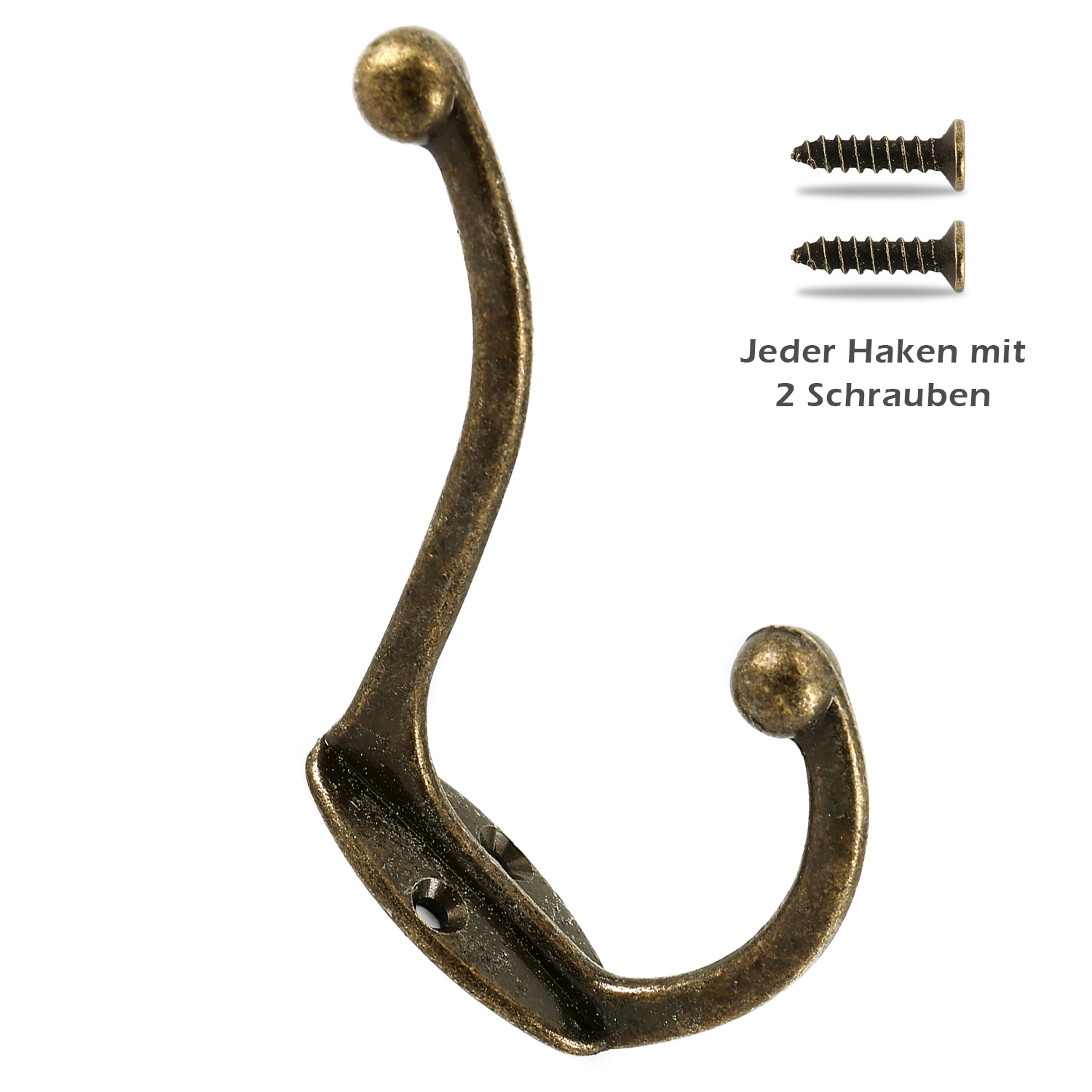 Gancho para colgar ropa de 5 a 30 Uds., perchero Retro de pared, colgador de almacenamiento para el hogar de doble cabeza, llavero, bolsa, gancho para toalla para cocina y dormitorio