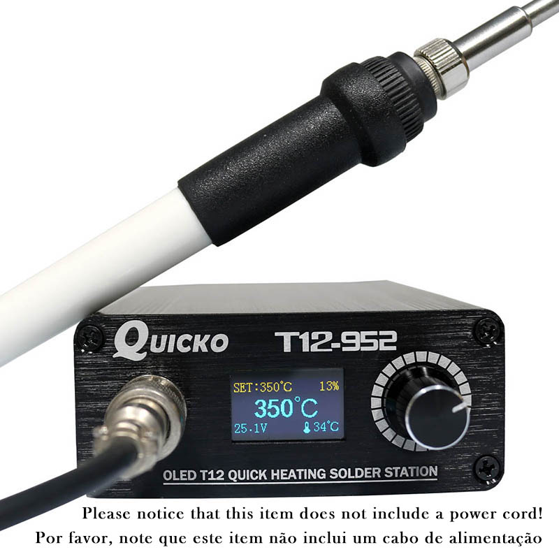 Stc  t12 952 loddestationeret digital elektronisk loddekolbe og 907 plasthåndtag svejsejernsspids uden strømkabel
