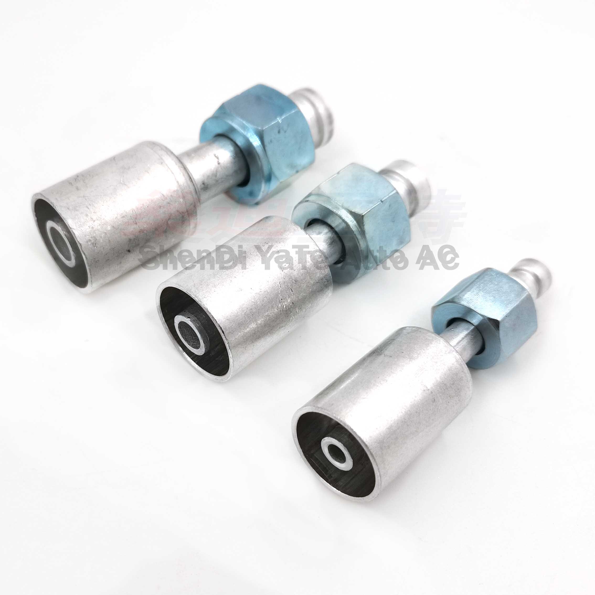 15pcs,Automotive Air Conditioning Pipe Fittings For 3/8 1/2 5/8 R134a Interface With R12 Aluminum Sleeve Hose Fixture: straight 15 PCS