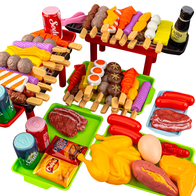 Kinderen Keuken Simulatie Voedsel Speelgoed Pretend Bbq Set Speelhuis Koken Games Barbecue Grill Vlees Spiesjes Pretend Keuken Speelgoed