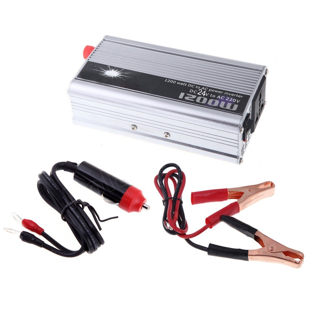 24V DC to AC 220V 1200W Inverter Converter USB Charger Modified Sine Wave Adapter 50HZ Car Auto Power supply