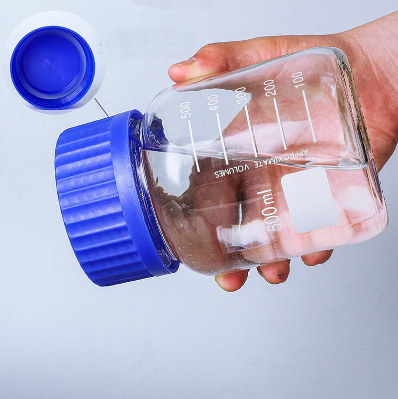 250ml/500ml/1000ml Thicken Glass Sealed Bottle Big Mouth Chemical Reagent Sample Bottle with Screw Cap For Laboratory Container