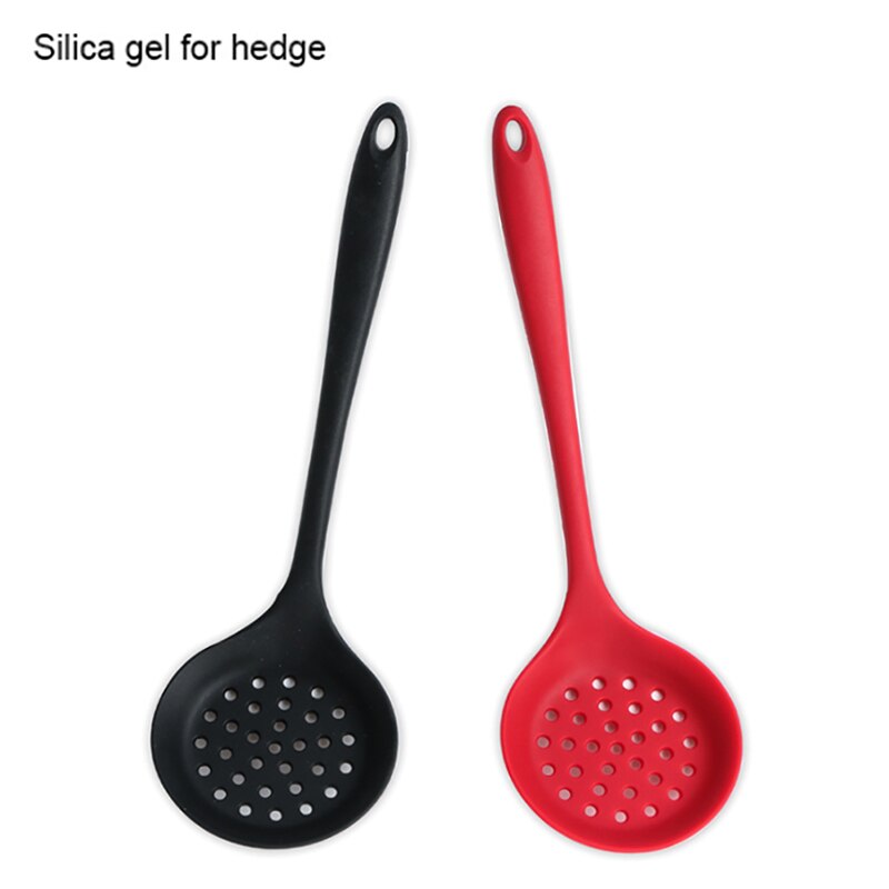 Colheres de sopa de silicone alça longa colher de sopa escamadeira escamadeira espátula de silicone com fenda colher skimmer coador concha