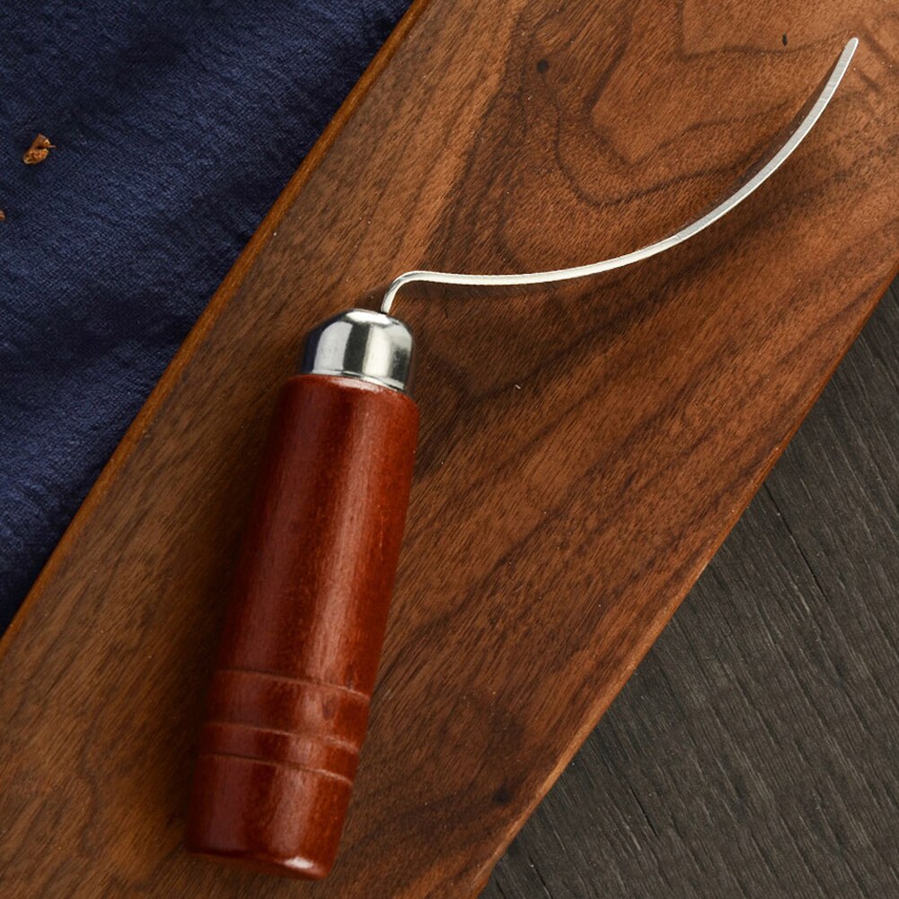 Coconut Tool Stainless Steel Coconut Meat Removal Durable Wooden Handle Coconut Opener for Kitchen Coconut Meat Remover