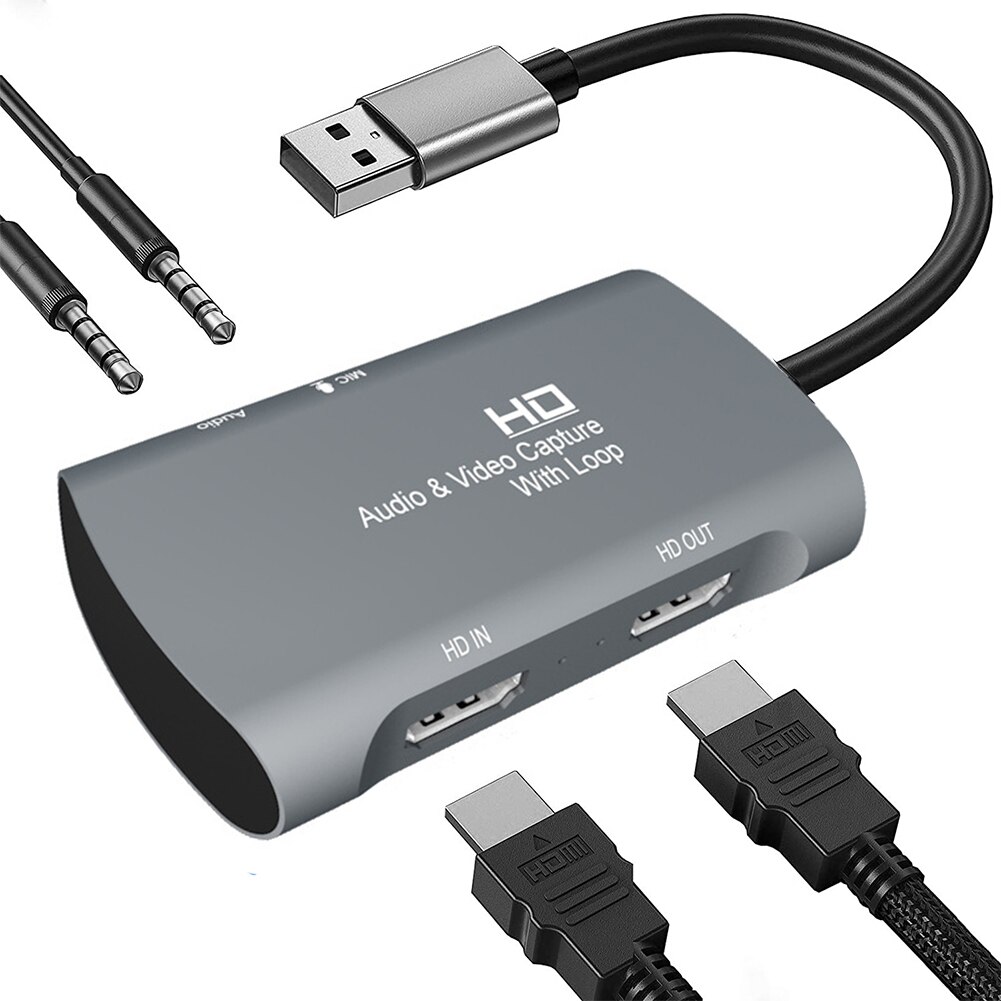 Hdmi-compatible Video Capture Card 4K 1080P 60FPS Game Capture Card with USB 3.0 Game Recorder Dual USB Capture Card