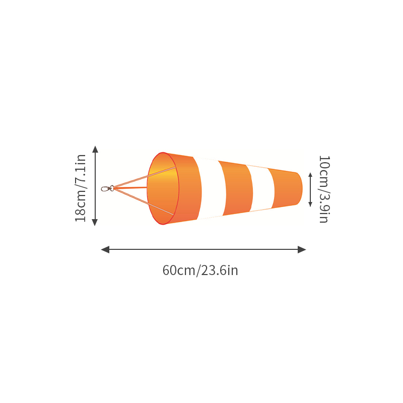 Manchon à vent extérieur 60/80/100cm, mesure de la Direction du vent, ceinture réfléchissante, girouette anti-déchirure pour aéroport, Aviation, jardin, ferme: Marron