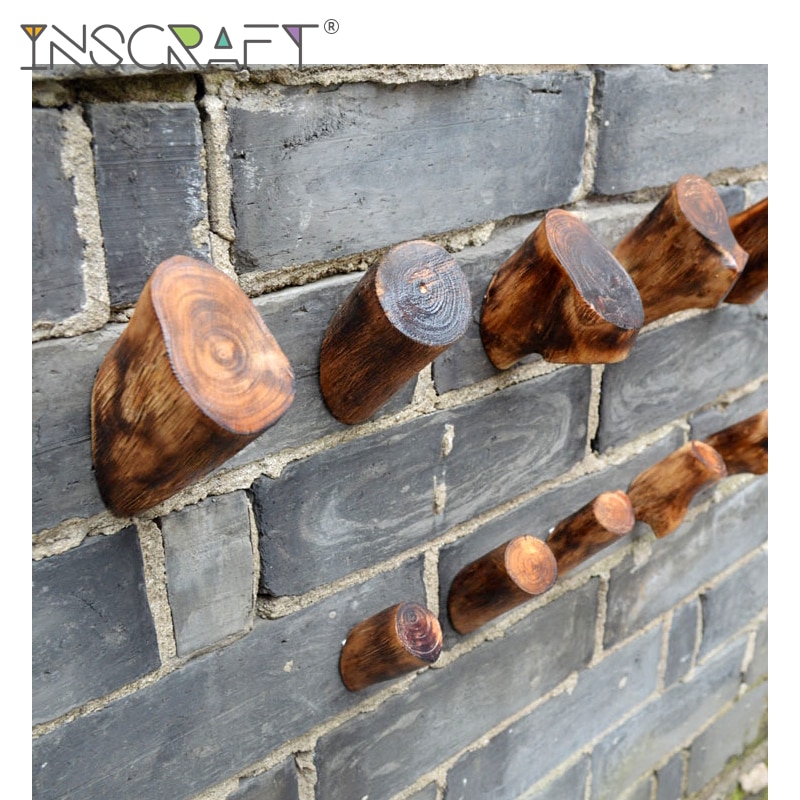 1 pieza de gancho de pared de rama de tronco de árbol Natural Real hecho a mano decorativo Vintage adhesivo para madera ganchos de pared percha de madera
