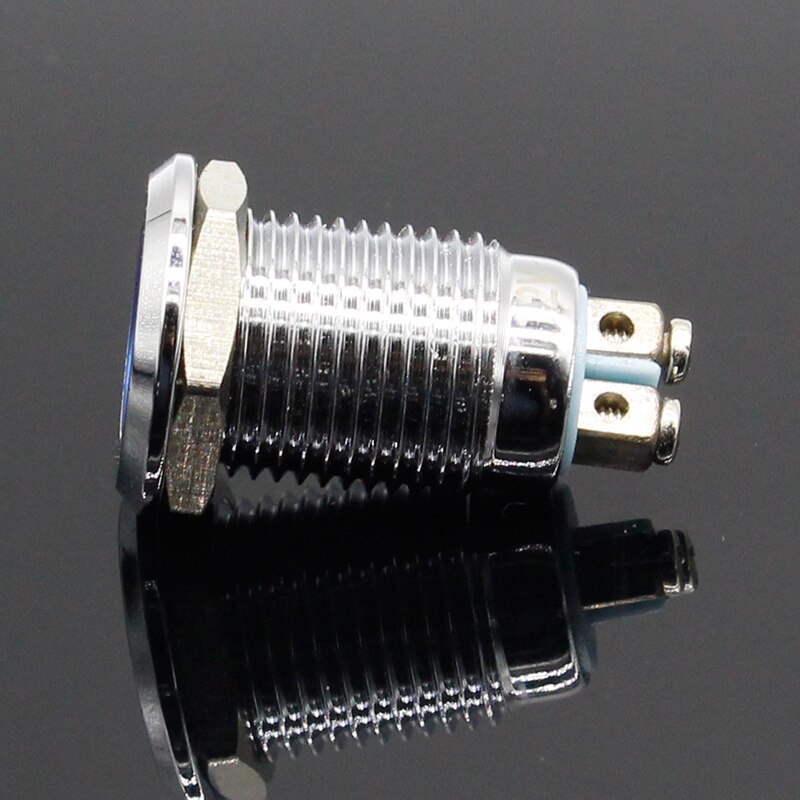 LED Metal Indicator light 12mm waterproof Signal lamp LIGHT 3V 6V 12V 24V 220v screw connect red yellow blue white