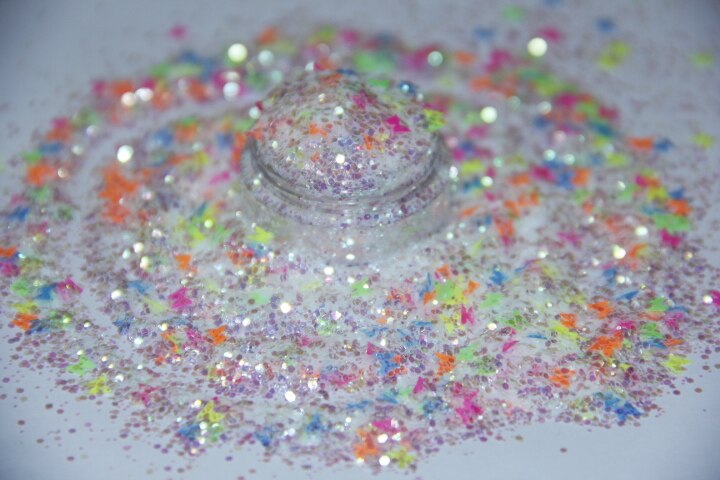 Solventbestendige Neon Vlinder Groen Glitter Mix voor Nail art nagellak maken G402