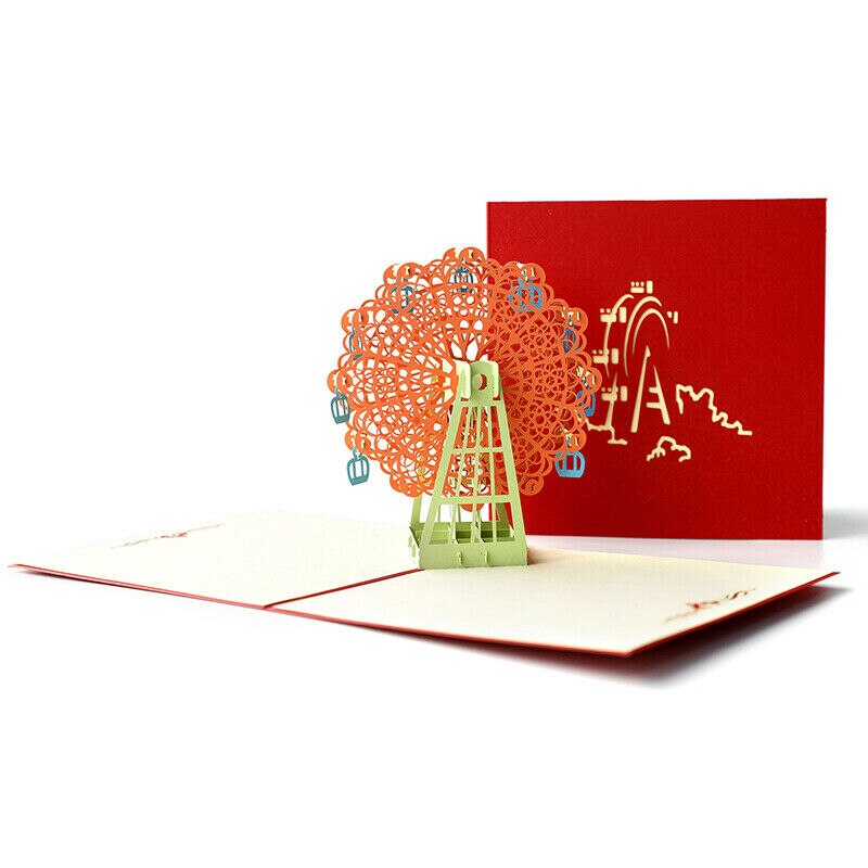 3D Pop UP Cards Birthday Card for Girl Kids Wife Husband Birthday Cake Greeting Card Postcards Card with Envelope Stickers: 7