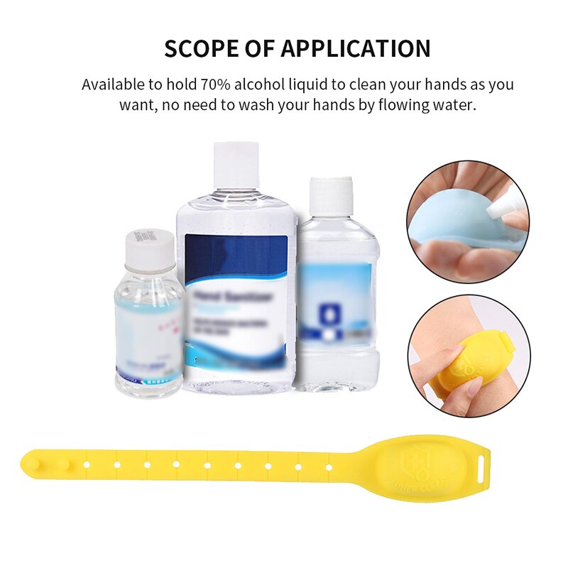 Silicone Cleaner Wristband Soft Comfortable Adjustable Length Holding Wrist Strap Free-Washing Alcohol Cleaning Wrist Band