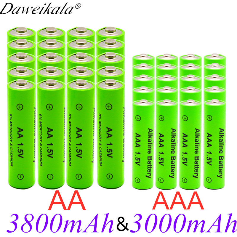 1.5V Aa 3800 Mah + 1.5 Vaaa 3000 Mah Alkaline1.5V Oplaadbare Batterij Voor Klok Speelgoed Camera Batterij