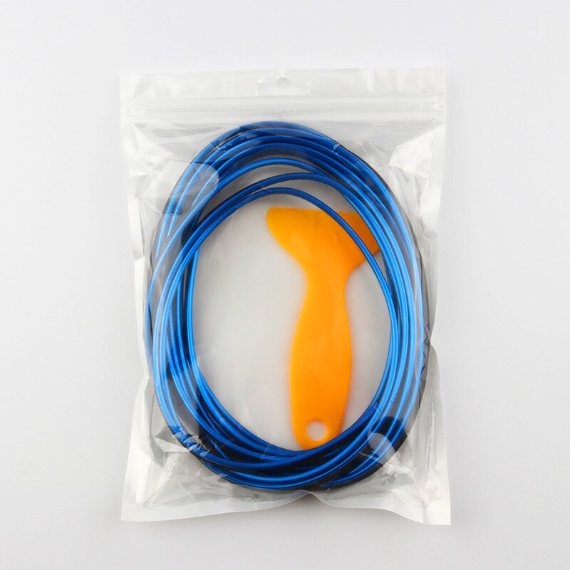 1Pc Super Flexible 5M Car Interior Moulding Trim Strip Door Gap Edge Moulding Trim Universal Decorative Line Auto Accessorie CSV: Blue