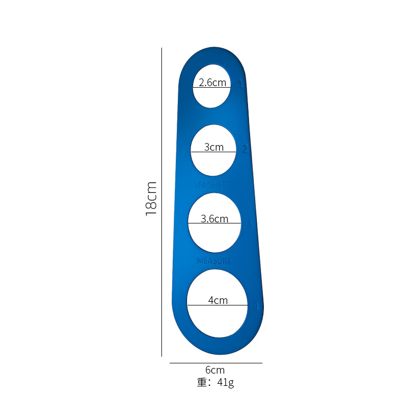 Edelstahl Spaghetti Measurer Pasta Maßnahme Koch Küchen utensilien Werkzeuge Nudel 4 Loch Messung Portion kontrolle: Blau